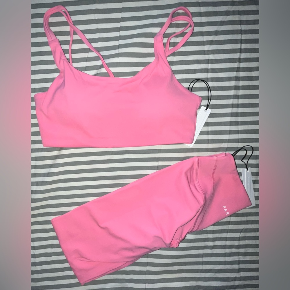 Paragon Fitwear Icon RecStretch Sculptseam Plus Leg + Radiate Bra in Petal Sz M